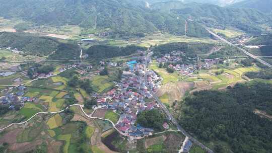 山川丘陵农乡村田园航拍