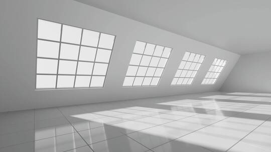白色建筑光影空间视频素材模板下载