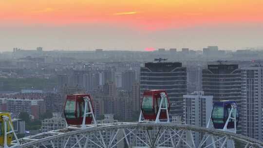 上海锦江乐园与夕阳  航拍合集