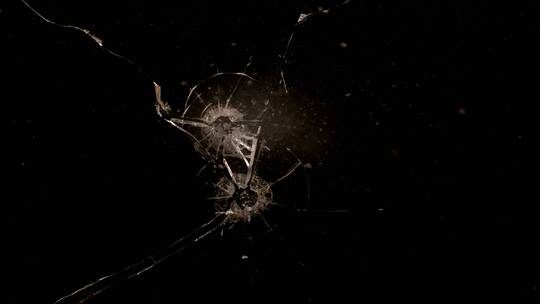 玻璃射击穿孔开裂破碎 (34)视频素材模板下载