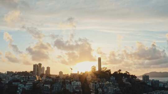 旧金山的日落视频素材模板下载