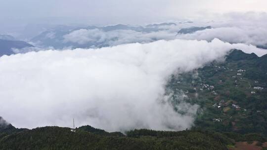 4k航拍高山峡谷云海