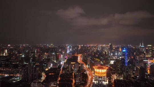 上海浦西夜景航拍