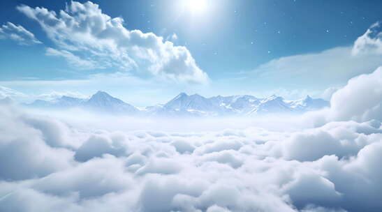 概念背景，云和山峰