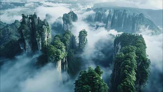 湖南张家界日出云海武陵源张家界ai素材原