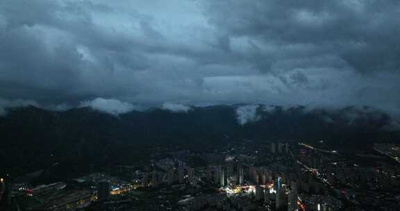 福州晋安区夜景航拍空镜