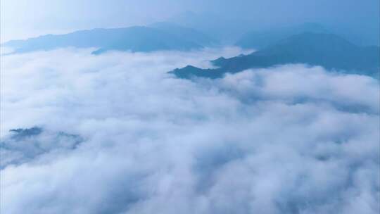 浙江衢州开化山区农村云海风景风光航拍延时