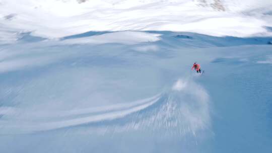 航拍滑雪极限运动视频素材模板下载