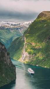 挪威Geirangerfjord旅游轮渡