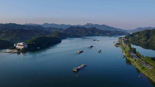 山川河流森林阳光自然风光航拍中国大好山河