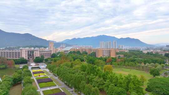 福州大学旗山校区航拍校园风景风光