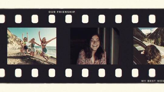 复古胶片相册写真幻灯片片场AE模板