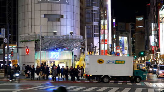 城市夜景繁华都市航拍