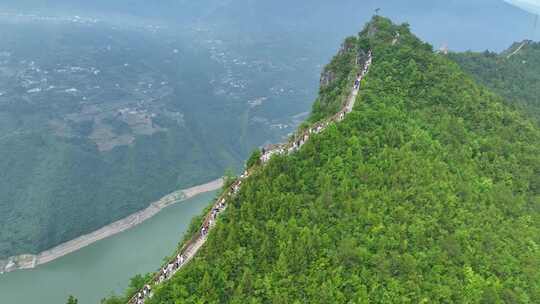 航拍长江三峡巫山段