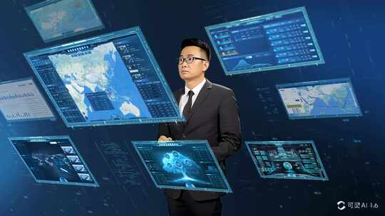 智慧科技屏幕数智平台视频对话框