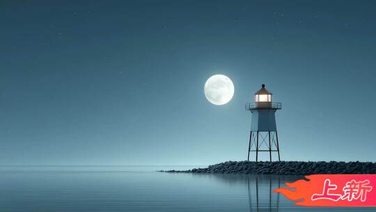 皎洁月光倾洒夜空 静谧美好温柔治愈