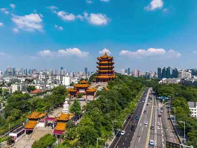 黄鹤楼航拍延时