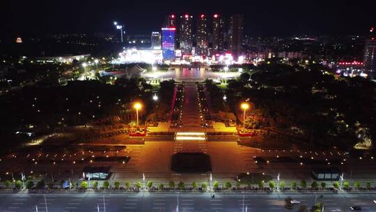 广州市增城广场城市夜景航拍