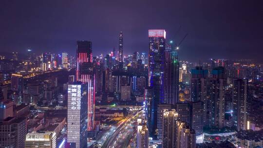 深圳_滨海大道_城市夜景航拍延时4K