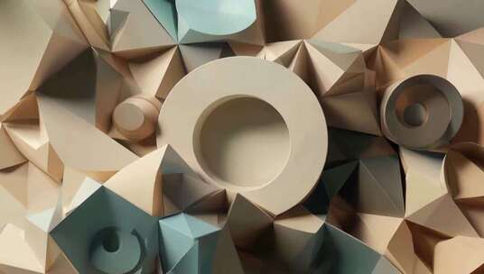 几何形状3D渲染抽象背景