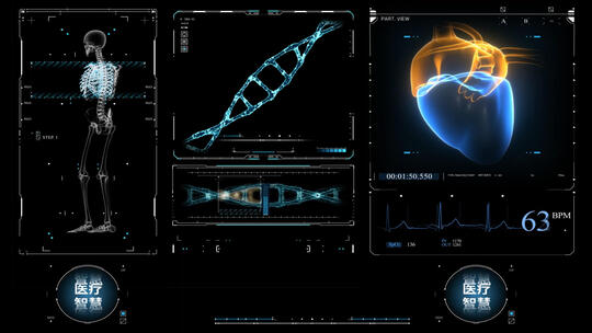 简洁HUD医疗科技宣传包装展示AE模板