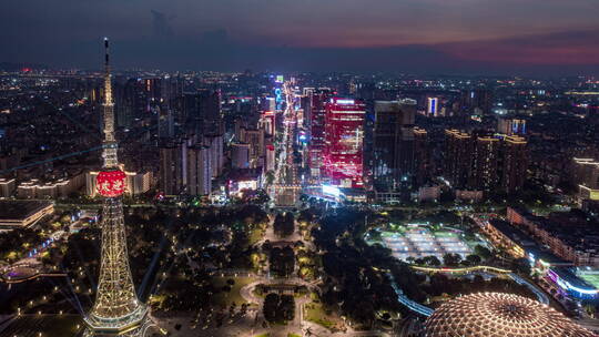 佛山电视塔万科金融中心夜景延时