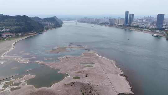 航拍宜昌地标古八景之一·长江江心岛姻收坝2