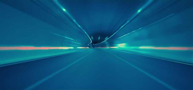 蓝色光效隧道穿梭素材
