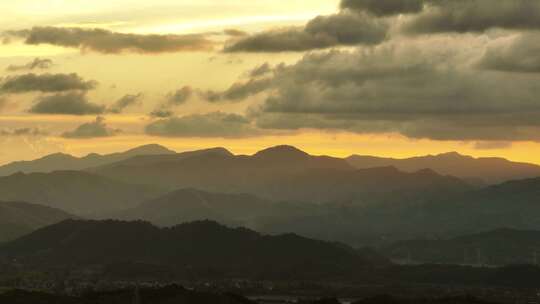 日落 震撼日落 傍晚航拍 安吉夕阳