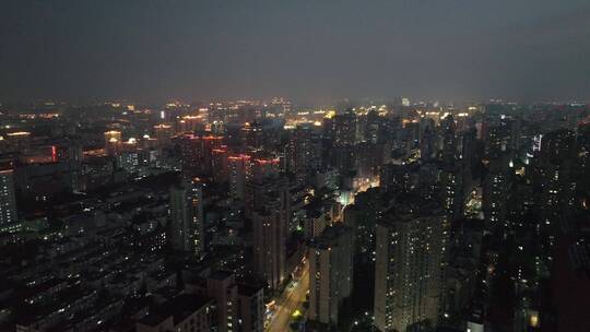 徐汇区夜景航拍空镜