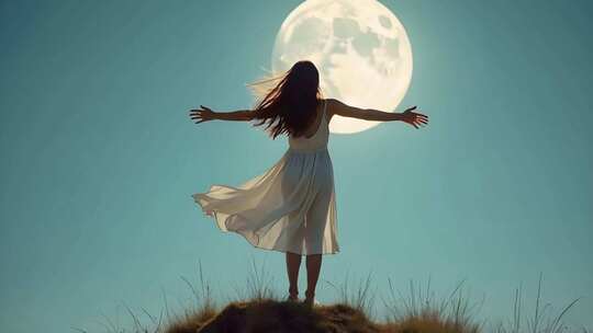 月光下的少女