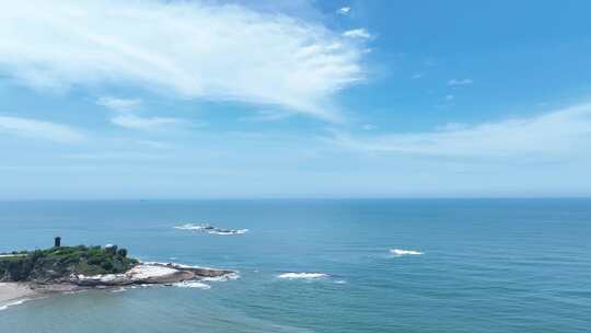 大海航拍海平面碧海蓝天海面唯美海岸线风光