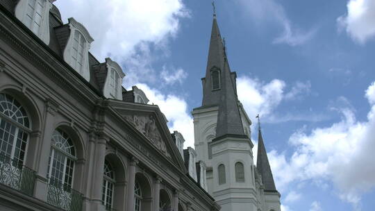 新奥尔良大教堂尖塔视频素材模板下载