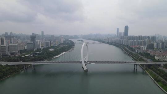 航拍广西柳州柳江白沙大桥视频素材模板下载