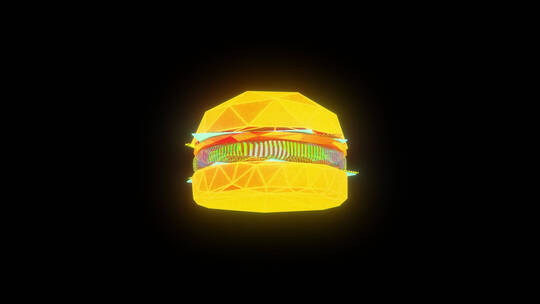 4K常规街道霓虹灯标志汉堡比萨