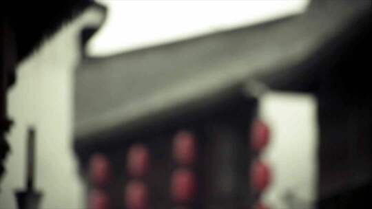 中式建筑与红灯笼景象