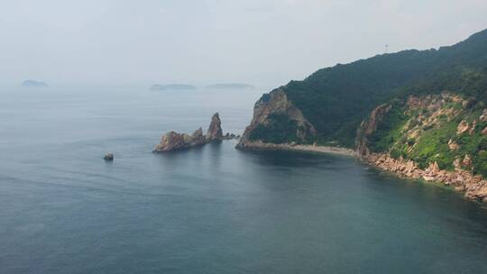 航拍大连山海大海高山