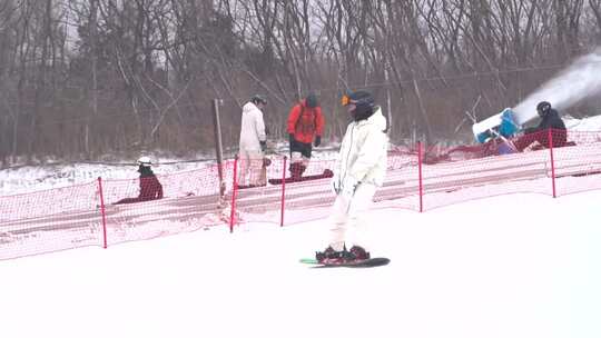 滑雪场 雪上运动 单板双板滑雪视频素材模板下载