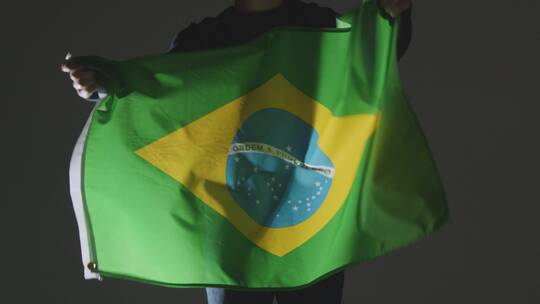 挥舞巴西国旗的运动员