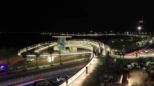 珠海城市阳台夜景延时摄影视频素材模板下载