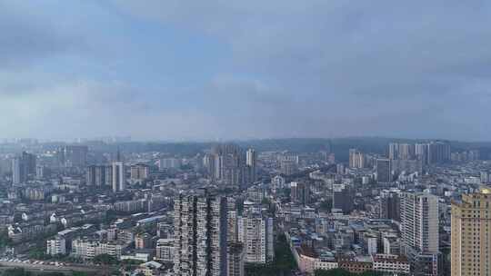 航拍四川乐山城市建设乐山大景