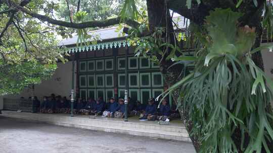 印尼爪哇日惹皇宫侍卫仆人传统建筑文化遗产