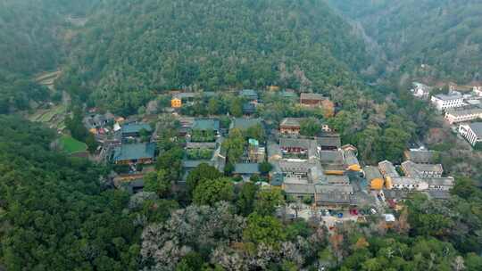 浙江台州国清寺天台山寺庙航拍