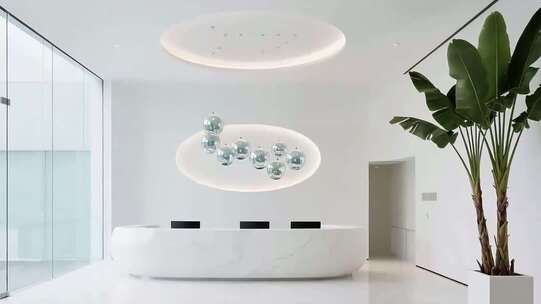 现代办公场所前台场景