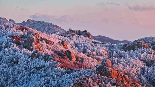 青岛崂山雪景崂山雾凇