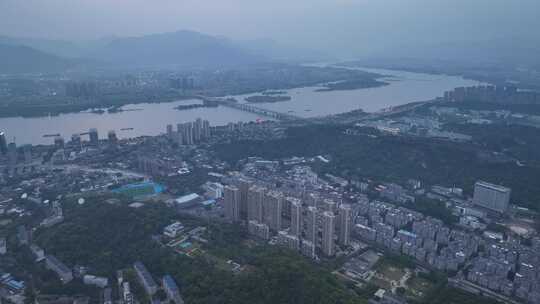 航拍福建福州南台岛高空风光