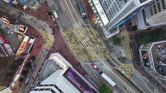 香港铜锣湾街道俯拍