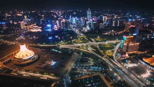 南宁竹溪立交城市夜景延时视频素材模板下载