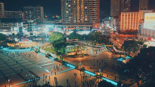 广丰月兔广场夜景延时