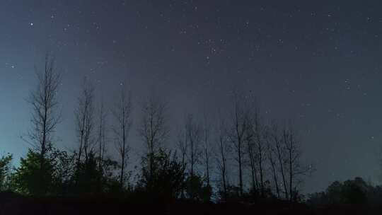 户外唯美夜晚星空银河延时